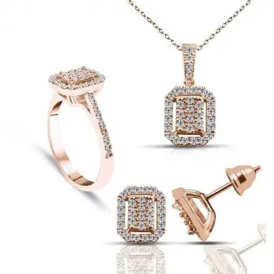 1.09 Karat Fantazi 3'lü Set F Renk 14K